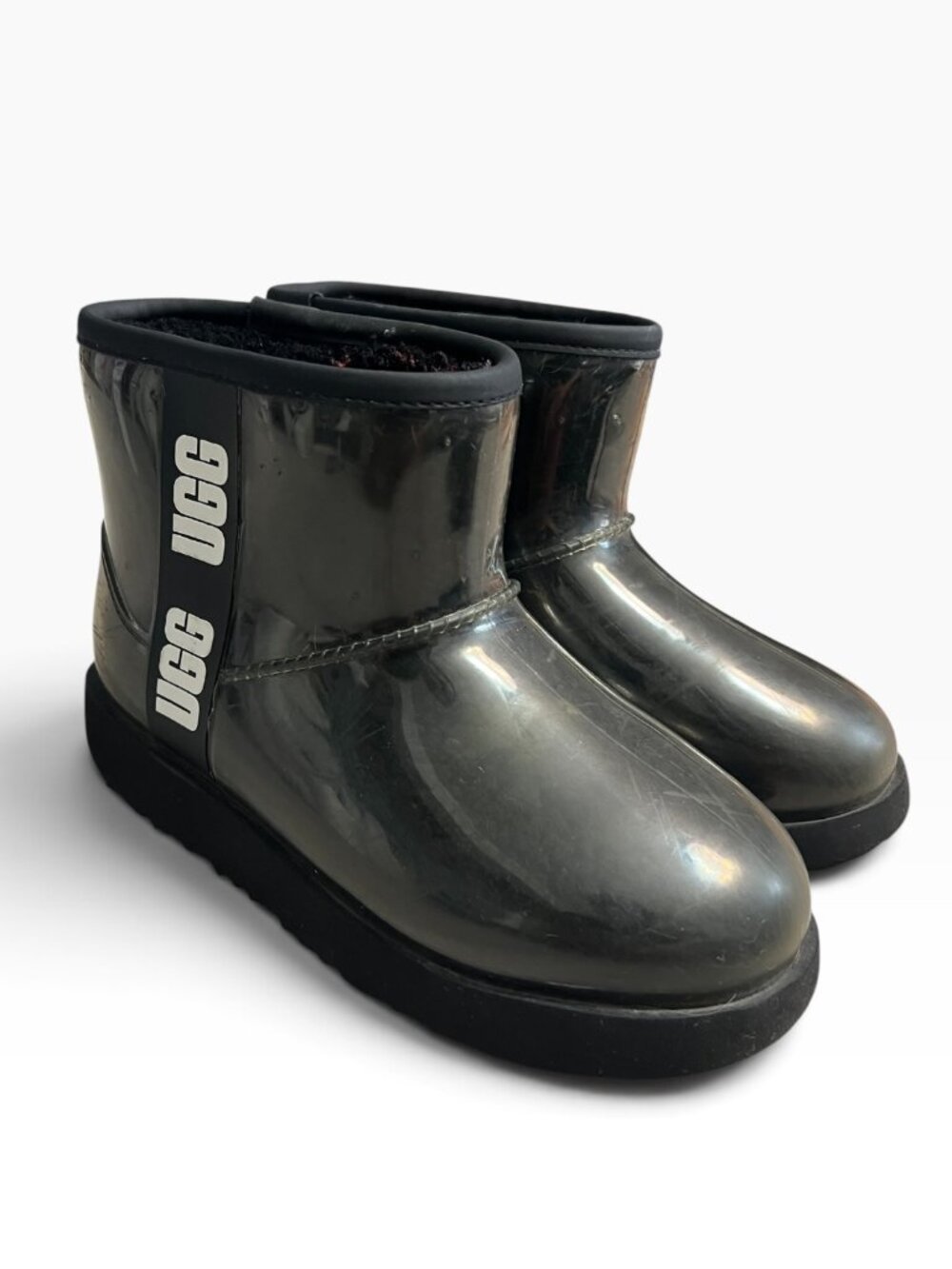 UGG Classic Clear Mini Boots Black Waterproof Youth Size 2 US Comfy Winter